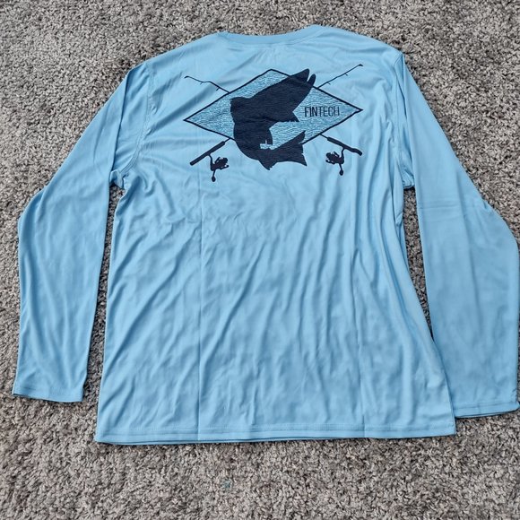 FinTech Long Sleeve Blue Shirt Quick Dry - Picture 4 of 9